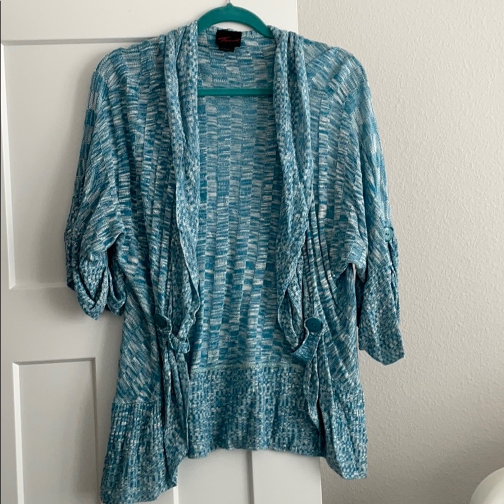 Blue cardigan